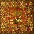 thumbnail image 1 of Ahgly Company Machine Washable Indoor Square Animal Yellow Traditional Area Rugs, 8' Square, 1 of 4