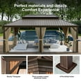 thumbnail image 3 of Aoxun 12'x20' Hardtop Gazebo, Outdoor Steel Double Roof Canopy, Aluminum Frame Permanent Pavilion with Curtains and Netting, Sunshade for Garden, Patio, Lawns, 3 of 7
