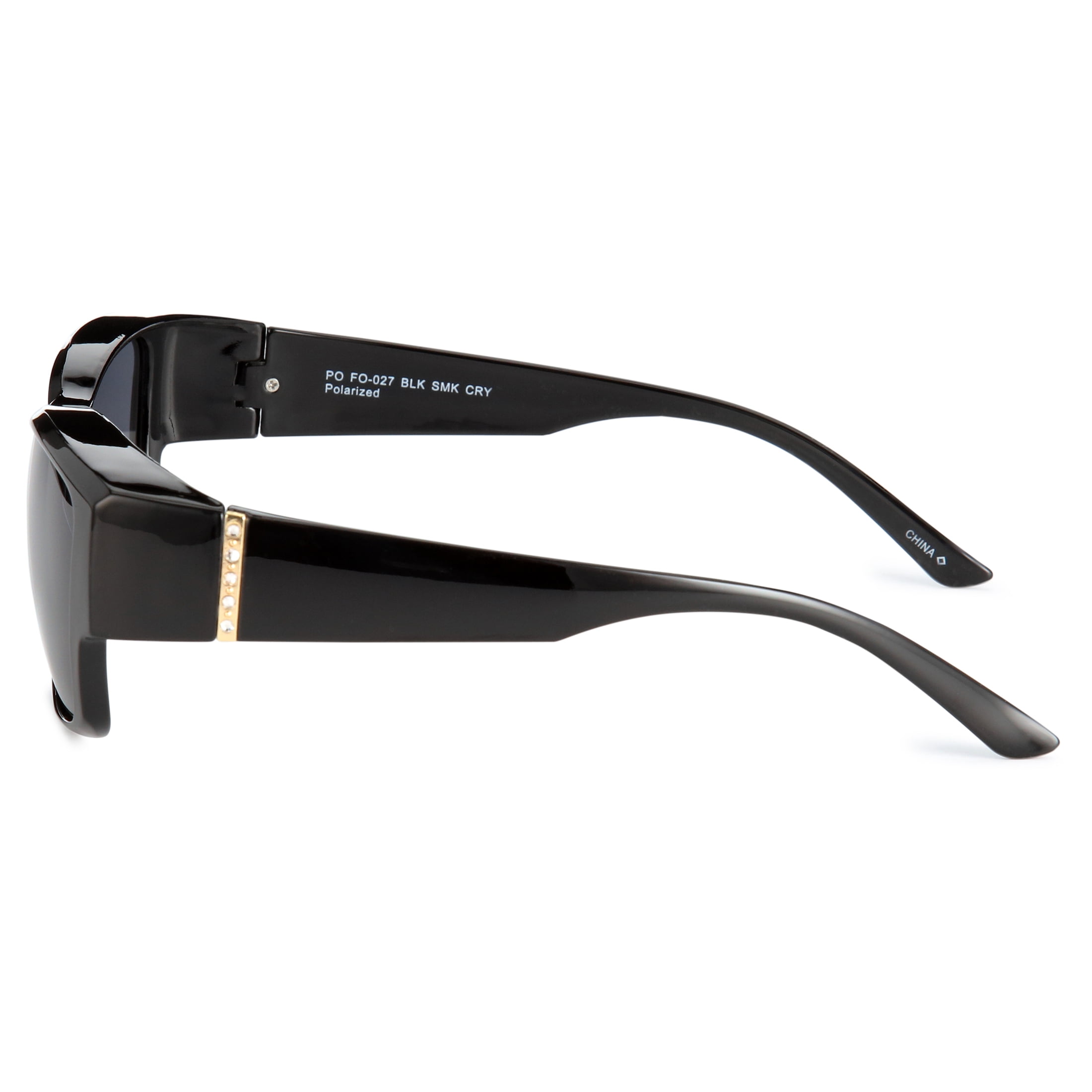 Polar Optics Unisex FO-027 Square Fits Over Sunglasses Black