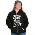 thumbnail image 3 of Funny Unable To Quit Too Legit Unisex Fleece Graphic Zip Up Hoodie Brisco Brands 2X, 3 of 5