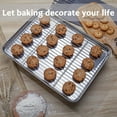 thumbnail image 5 of Plaque de Cuisson avec Rack (3 Feuilles + 3 Racks), Plaques à Biscuits 3 Tailles pour la Cuisson, Plaques de Cuisson en Acier Inoxydable avec Racks de Refroidissement, Non Toxique, Facile à Nettoyer, Lave-Vaisselle, 5 of 5