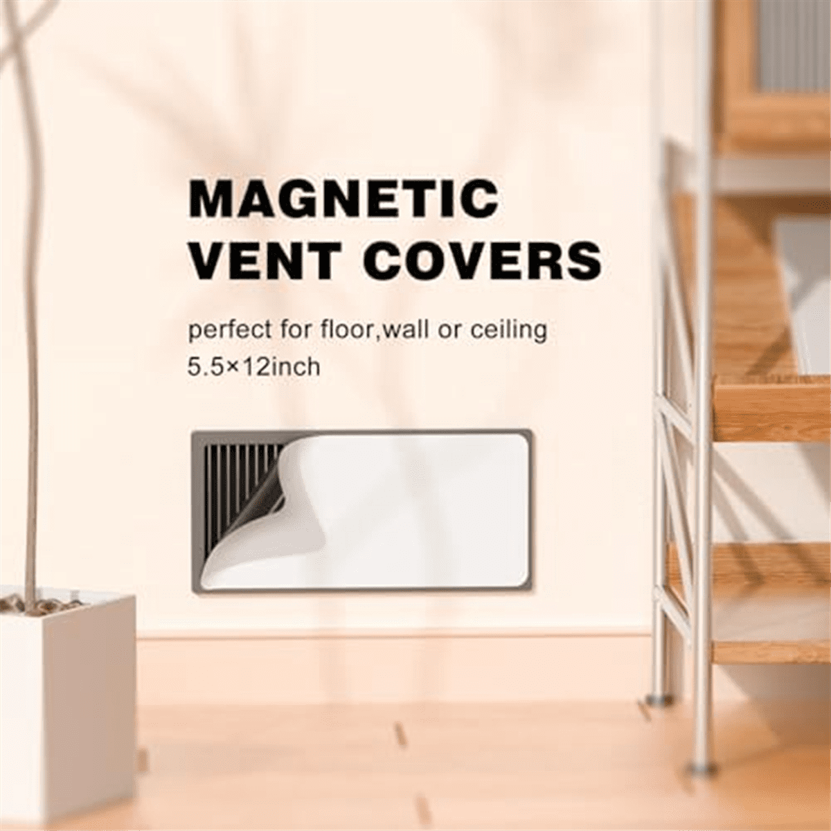 3 Pack Magnetic Vent Covers for Home 5.5x12Inch Magnetic Floor Register for Floor, Wall, and Ceiling Vents, NOT Suitable