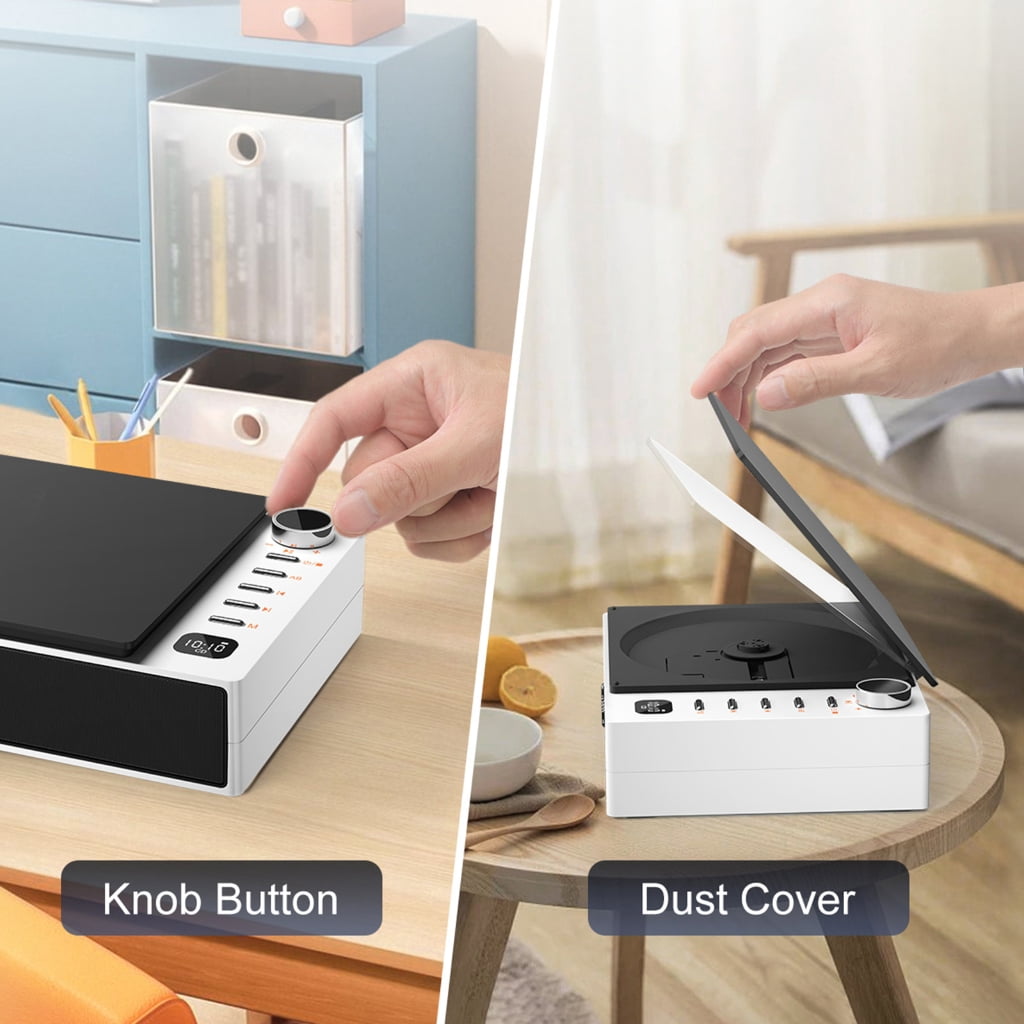 Miiottaa Portable Bluetooth-compatible Desktop Record Player for Home Speaker Rechargeable