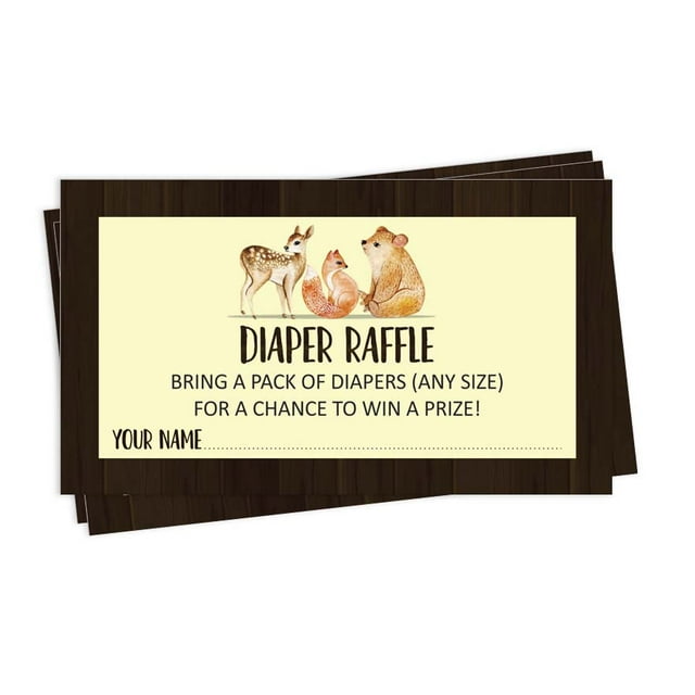 Inkdotpot 30Jungle Animals Baby ShowerDiaper Raffle Ticket Lottery Insert Cards Supplies Games For Baby Shower Party Bring A Pack Of Diapers To Win Favors Gifts And Prizes