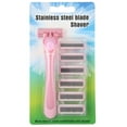 thumbnail image 1 of 6Pcs Six Layer Female Razor Blades Women Body Hair Removal Manual Epilator with 1 Handle, 1 of 10