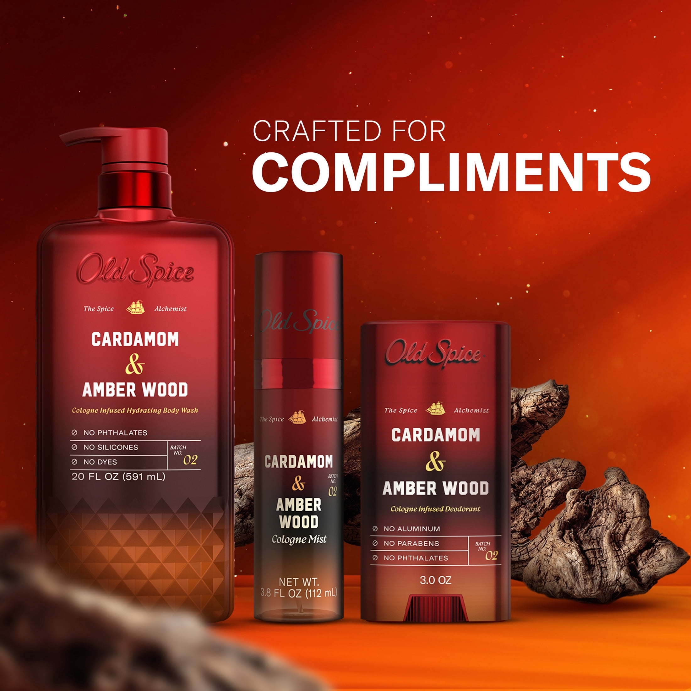 Old Spice Body Wash for Men, The Spice Alchemist Collection, Cardamom and Amber Wood, 20oz