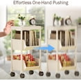 thumbnail image 3 of Colorfish 3-Tier Rolling Storage Cart Open-Style Mobile Organizer Shelf with Wheels and Hooks Off-White, 3 of 7