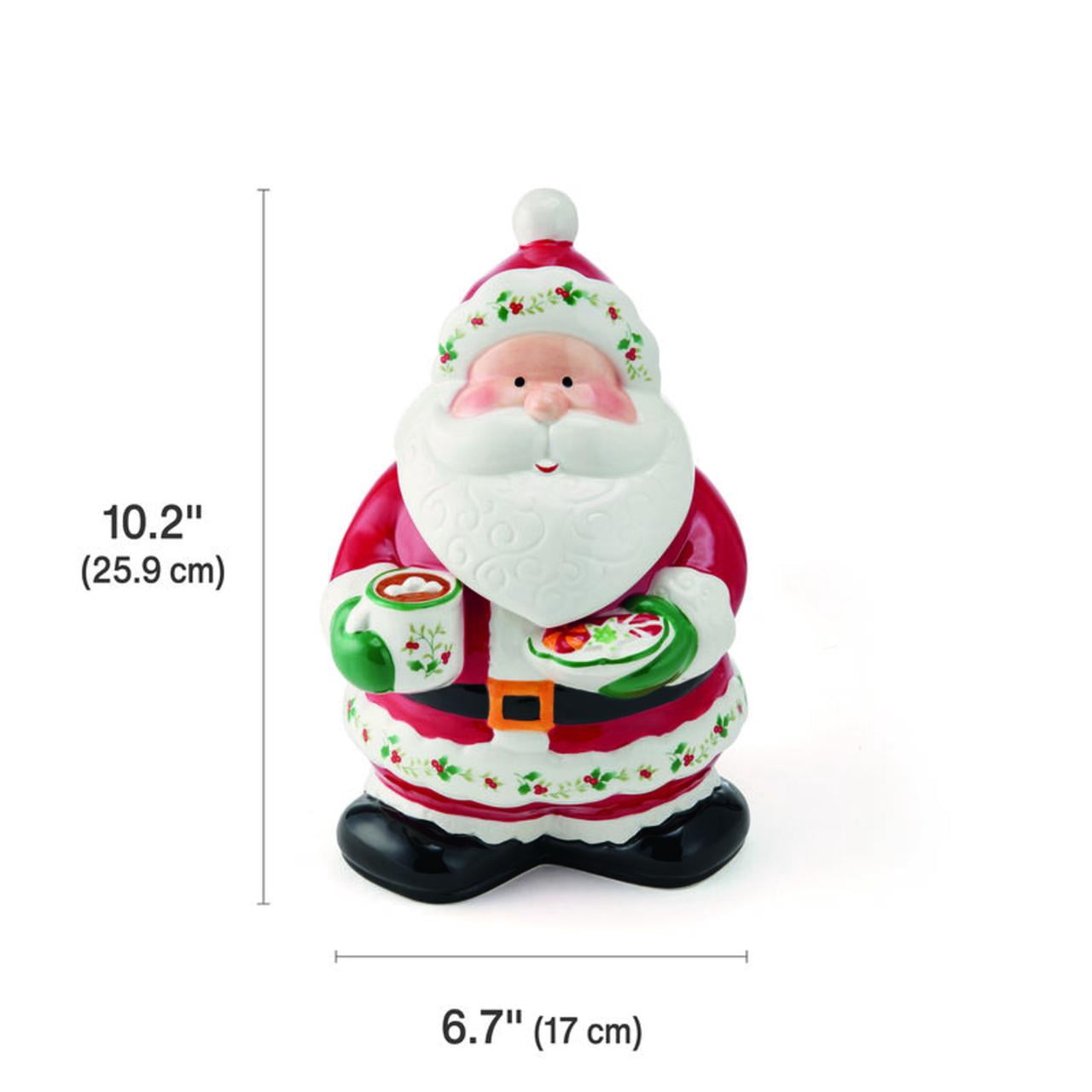 Pfaltzgraff Winterberry Cocoa Santa 10 in Cookie Jar