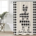 thumbnail image 5 of Farm Animal Shower Curtain, 60" x 72", Buffalo Plaid Cow Pig Chicken Waterproof Bathroom Curtain Washable Shower Curtain Set with 12 Hooks, 5 of 6
