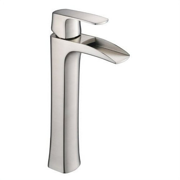 Eviva Lulu Vessel Mount Single Hole One Handle Bathroom Faucet in Brushed Nickel Finish