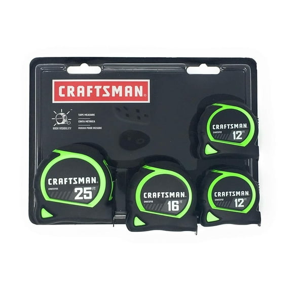 Craftsman High Visibility Tape Measures 4 Pack (1-25ft, 1-16ft, 2-12ft)