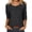 Black, variant on Solid 3/4 Sleeve Shiny Tops for Womens Casual Round Neck Loose T Shirt with Sequins