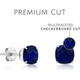 thumbnail image 4 of 14k White Gold Cushion Cut Created White Sapphire Stud Earrings for Women | 6mm April Birthstone Earrings | White Sapphire Earrings for Women | White Sapphire White Gold Earrings by MAX + STONE, 4 of 5