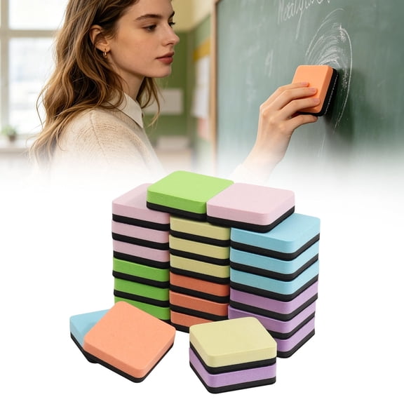 ZOURIH Mini Dry Erase Eraser,24 Pack Magnetic Whiteboard Dry Erase Erasers - Assorted Colors Erase Erasers for Teachers,Home,and office,Multicolor