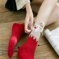 thumbnail image 2 of EeaseMX Par de calcetines navideños peludos con temática navideña, calcetines de colores para niñas (patrón 3), 2 of 8