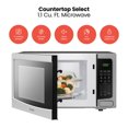 Chefman 1.1 Cu ft Countertop Microwave Oven, 1000 Watts - Stainless Steel
