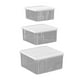 thumbnail image 2 of Paquete de 3 Contenedores de Plástico Blanco para Almacenar Alimentos con Tapas - Organizadores Apilables y Transparentes para Despensa y Refrigerador, Ideales para Verduras y Preparación de Comidas., 2 of 7