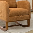 thumbnail image 6 of 25.4"W Rocking Chair, Rocking Chair Nursery with Retractable Footrest and Side Pocket, Rocking Accent Armchair with High Back for Living Room Bedroom Offices. Caramel, 6 of 7