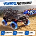 thumbnail image 4 of Wisairt 24V Kids Ride on Toys, 4WD 800W Power Car Wheels for Boys Girls with Remote, Electric Ride on Car for Kids with 2 Seater, Music, LED Lights, Seat Belt, 3-8 Years Old, Black, 4 of 9