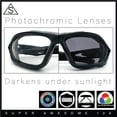 thumbnail image 3 of Choppers Clear - Dark Photochromic Lens Mens Foam Padded Wrap Biker Sunglasses [All Black], 3 of 8