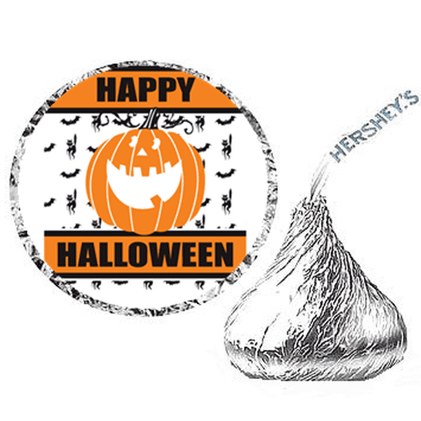 216ct Happy Halloween Party Hershey's Kisses Stickers / Labels