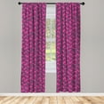 thumbnail image 2 of Ambesonne Leafy 4-Panel Curtains, Pinkish Leaves, 56"x63", Purple Grey Fuchsia, 2 of 4