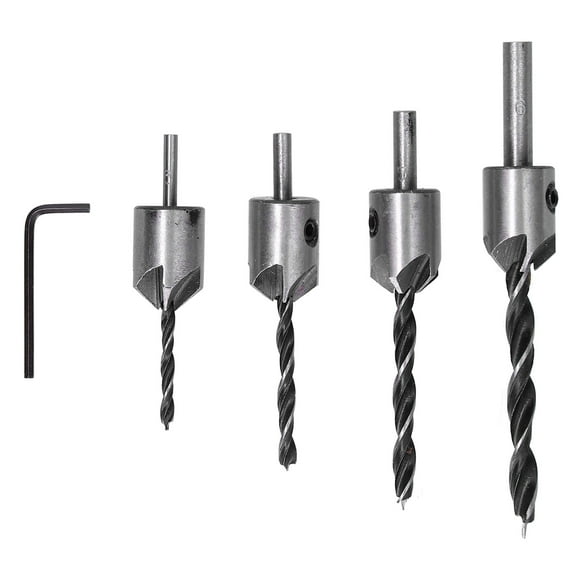 Woodworking Chamfer,4Pcs Countersink Drill Bit Positioning Drilling Bit Countersink Drill Bit Top of the Line