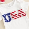 thumbnail image 6 of Okbabeha Baby Girl 4th of July Letter one-piece Romper+StripeStar Flag Flare Pants (3-18 Months), 6 of 7