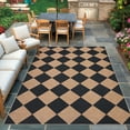 thumbnail image 6 of Garvee 5'x7' Modern Checkered Area Rug Washable Geometric Carpet, Contemporary Accent Rug Non Slip Low Pile Indoor Outdoor Floor Mats for Bedroom Living Room Home Office, Black and Coffee, 6 of 7
