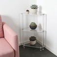 thumbnail image 4 of 3-Tier Modern Freestanding Acrylic Clear Triangle End Table 11.8*11.8*26in for Living Rooms,Bedrooms, 4 of 16