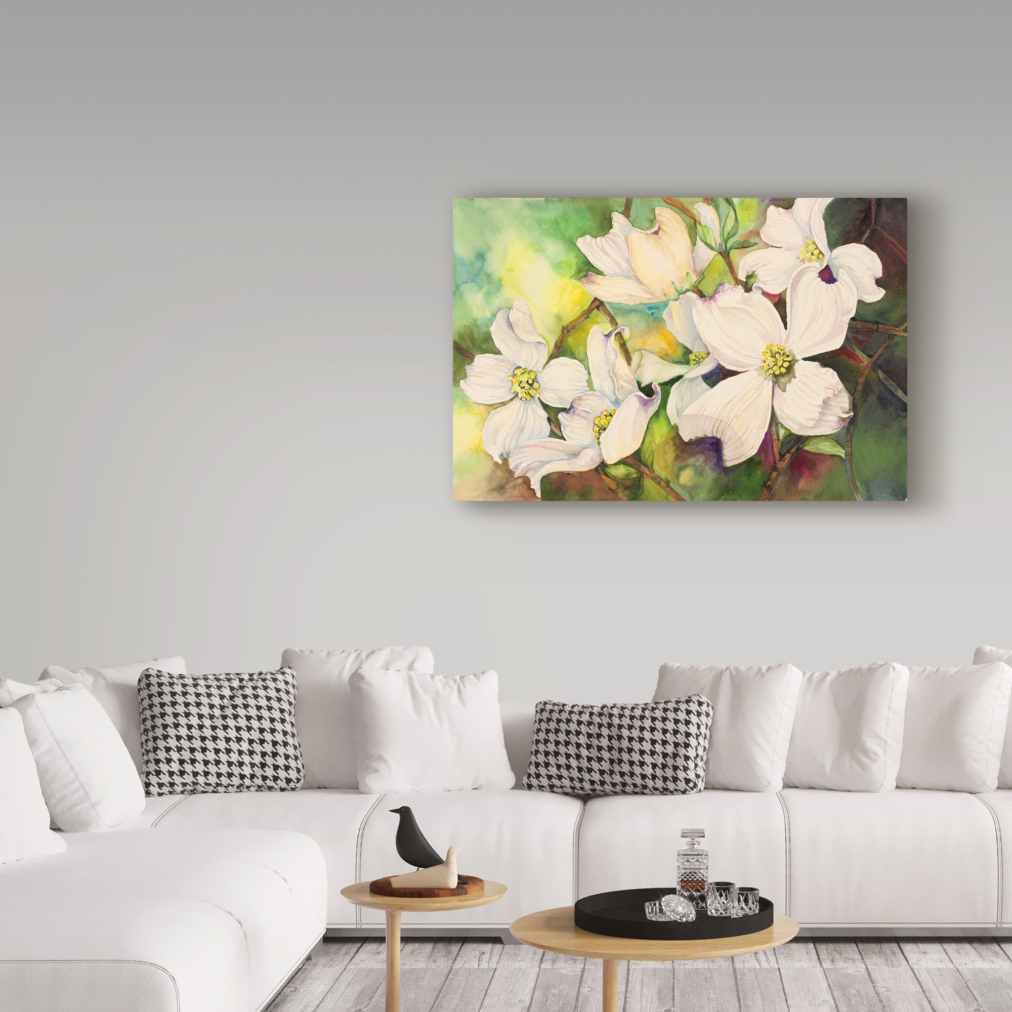 Trademark Fine Art 'White Dogwood' Canvas Art by Joanne Porter