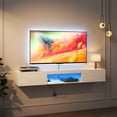 thumbnail image 2 of Floating TV Stand with 16 - Color LEDs for 55 - 65 Inch TVs in Living Room Stores TV Components and Books, 2 of 5