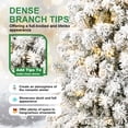 thumbnail image 4 of 7ft Pre-lit Artificial Christmas Tree with Incandescent Warm White Lights, Snow Flocked Full Prelighted Xmas Tree with 1064 Branch Tips, 400 Incandescent Lights Foldable Stand, 4 of 7