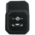 thumbnail image 1 of Small Velvet Ring Box Cut Edge Octagon for Wedding Engagement(Black), 1 of 6