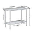 thumbnail image 3 of Ourlova 48x24 Inch Stainless Steel Work Table with Hooks for Prep and Work Commercial Stainless Steel Kitchen Island with Adjustable Undershelf for Restaurant Home and Hotel, 3 of 9