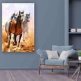 thumbnail image 3 of HFDF Canvas Wall Art Three Horses Runnnig, Stretched Prt, Modern for Bedroom or Livg Room, Ready to Hang Home Decor Unique Lumous Artwork Large Elegant Gift Idea 8x10inch Unframed, 3 of 6