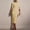 Yellow, variant on ZEHJUHAN Women's Solid Color Round Neck Formal Gown with Slit Pearl Embellished Sleeves Back Zipper Bodycon Dress White,S