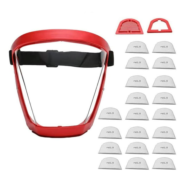 Máscara de protección facial Equipo de protección facial Trabajo Cubierta facial completa para trabajo Esmerilado Tela filtrante roja 20
