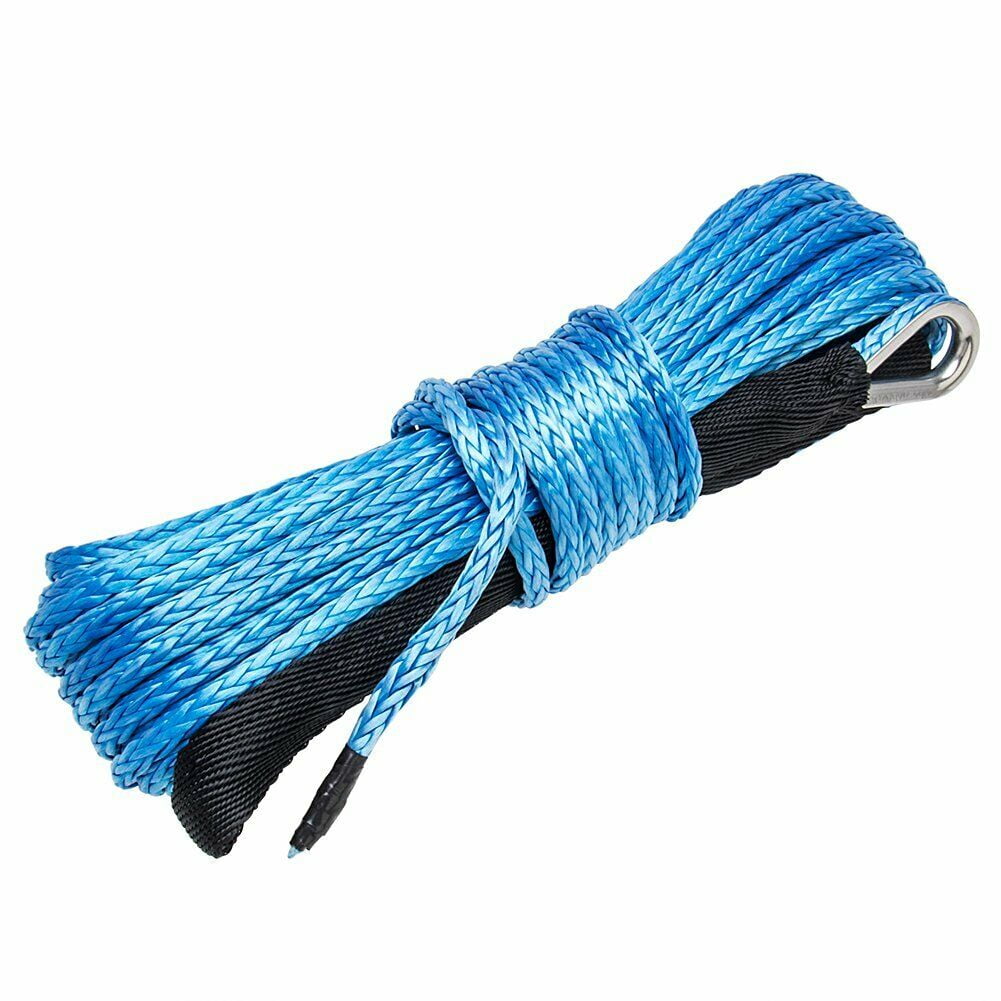 1/4"x50' 10000LB Synthetic Winch Rope Line Recovery Cable for 4WD ATV Boat Gray