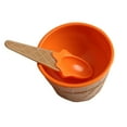 thumbnail image 1 of Kitchen Kids Tableware kit Bowl Spoon Set Ice Cream Shaped Adorable Children Eco-friendly Dinnerwares  Orange, 1 of 9