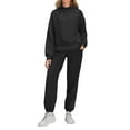 thumbnail image 2 of Hooded Sweatshirt And Pants Set, Women's Casual Two Piece Outfit with Long Sleeve Pullover And Joggers, Lounge Wear Set for Women, Cozy Loungewear Gifts for Women | Sopatenor,Black L, 2 of 8