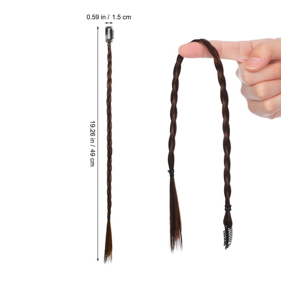 LITINKIMI 4pcs Braided Hair Extensions Clip in Braid Hair Extensions Braids Braided Hair Piece for Women Daily Wear Hair Accessories Afro Braid Ponytail