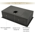 thumbnail image 6 of Logmey 33"x19"Kitchen Sink Single Bowl Black Stainless Steel with Drainer Undermount, 6 of 9