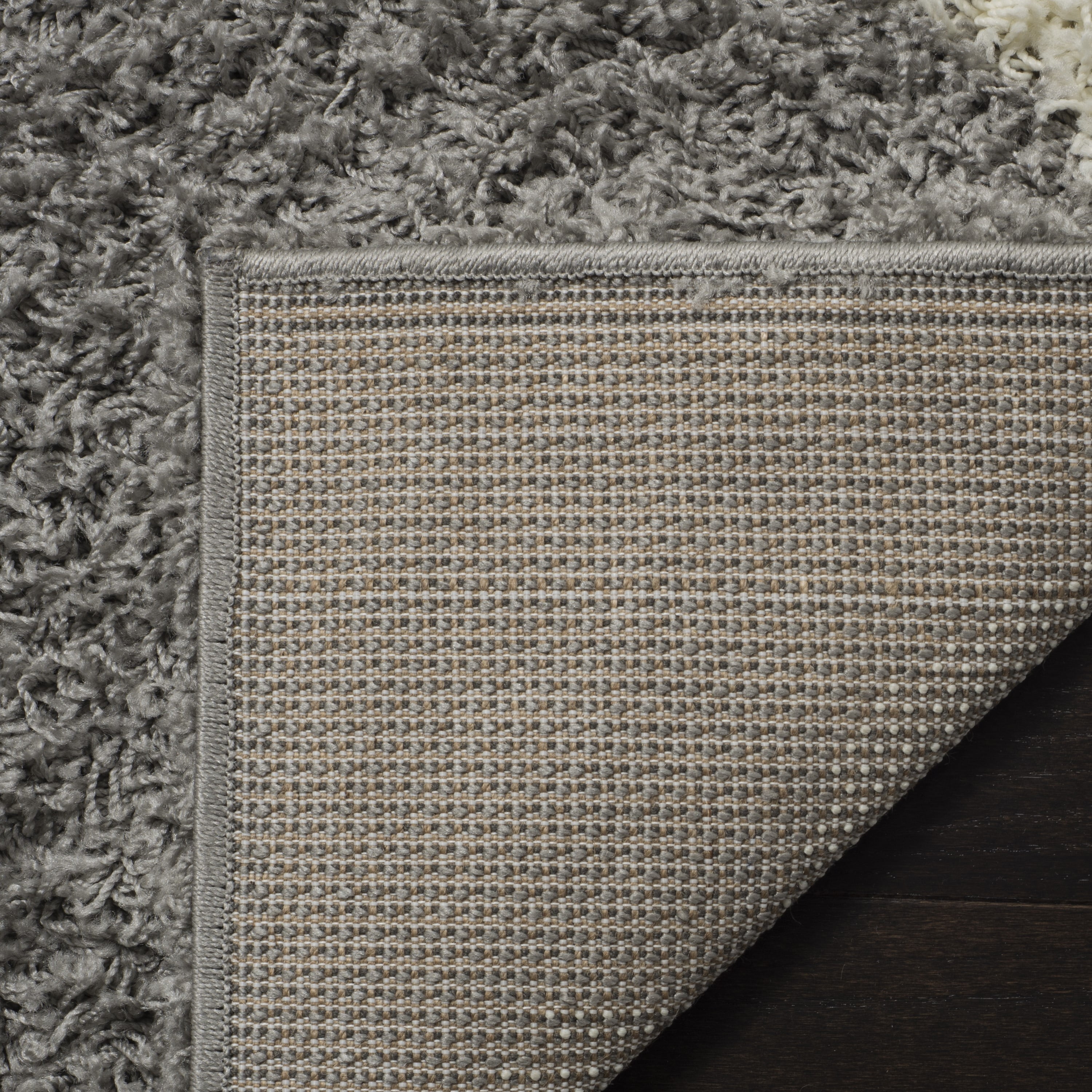 SAFAVIEH Dallas Logan Geometric Shag Runner Rug, Grey/Ivory, 2'3" x 6'