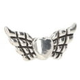 thumbnail image 3 of Laklulu 50 cuentas espaciadoras de ala de 0,9 pulgadas de ancho, aleación de zinc, estilo corazón, cuentas de ala de ángel multiusos para joyería artesanal DIY, 3 of 6