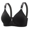 thumbnail image 2 of Gymayou Women Wireless Bra for Elderly Ladies Breathable Full Coverage Support Bra Adjustable Strap 3 Row Back Hook Comfort Lingeries Black 36, 2 of 6