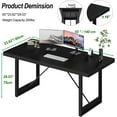 thumbnail image 2 of HSH Black Computer Desk, 55"Modern Office PC Writing Desk, Metal Computer Study Work Table for Home Office Bedroom, Industrial Executive Student Simple Workstation Desks with Storage, 55 In,Black Oak, 2 of 9