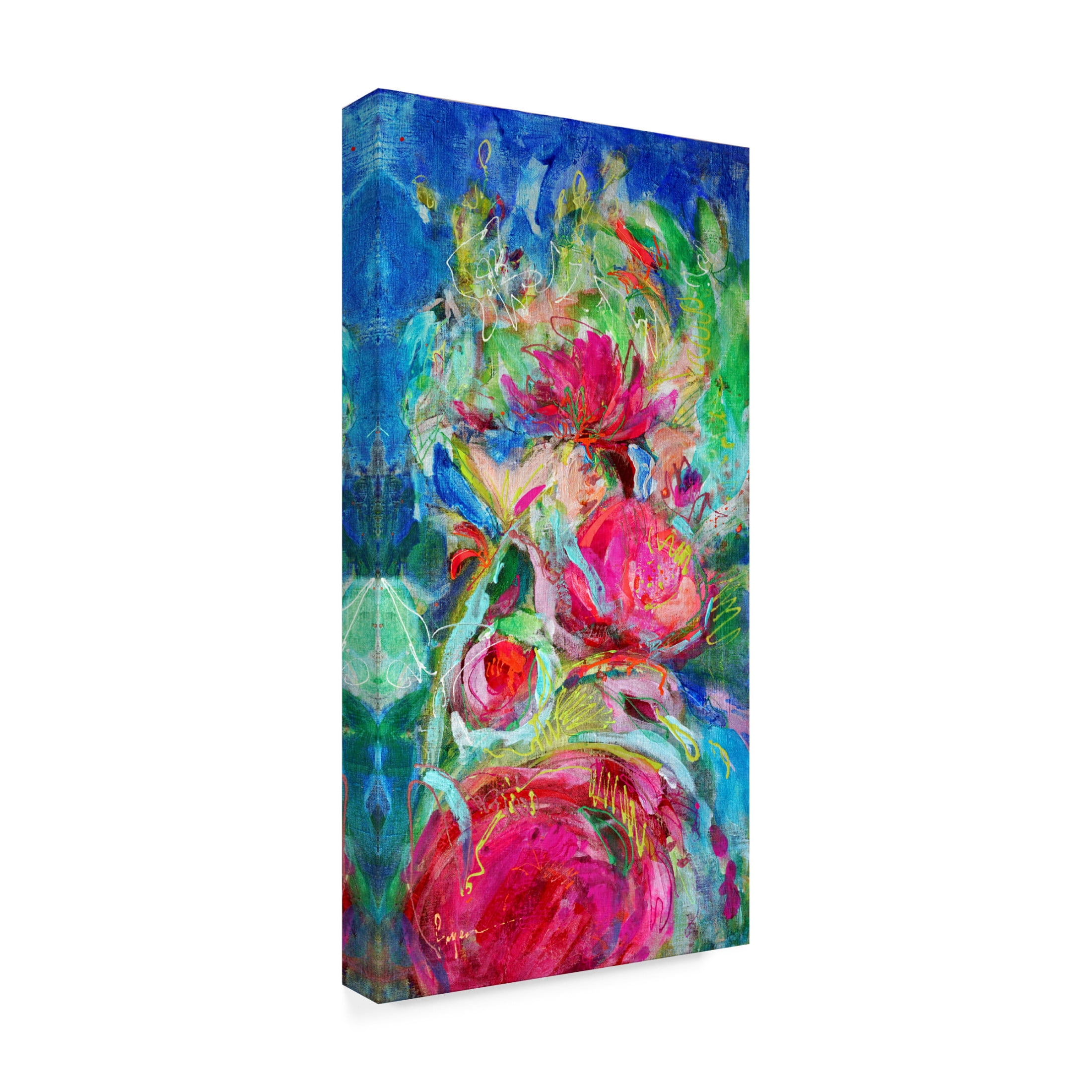 Canvas Wall Art - Dorothy Fagan ' Myheartbloomsforyouii' Wall Art for Living Room, Bedroom, or Office D?cor by Trademark Fine Art - 10 x 19 Inches