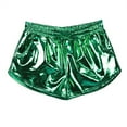 thumbnail image 5 of Women's Hot Shorts Shiny Metallic Short Pants (Green XL), 5 of 6