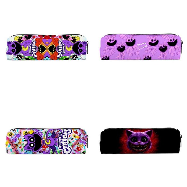Estuche de lápices con estampado 3D de Critters sonrientes de dibujos animados, suministros escolares de moda, regalos Kawaii para niños